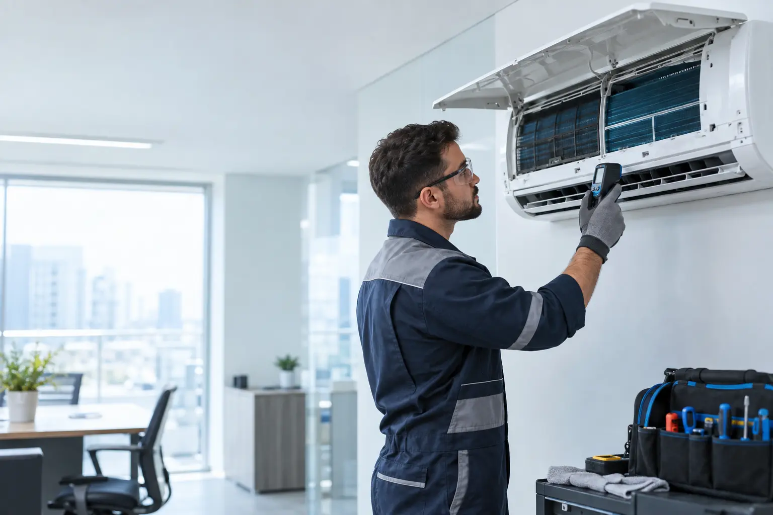 Ar-condicionado não gela e técnico da EFB Refrigeração realiza avaliação