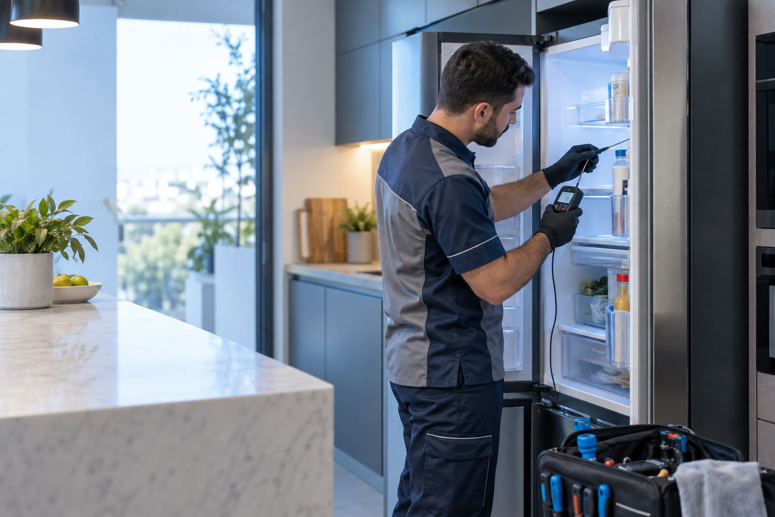 Geladeira não gela e técnico da EFB Refrigeração realiza avaliação